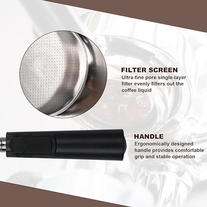 Gevi 51mm Bottomless Portafilter - 3 Ears Cafe Barista Fits Yabano, Includes Portafilter Filter Basket
