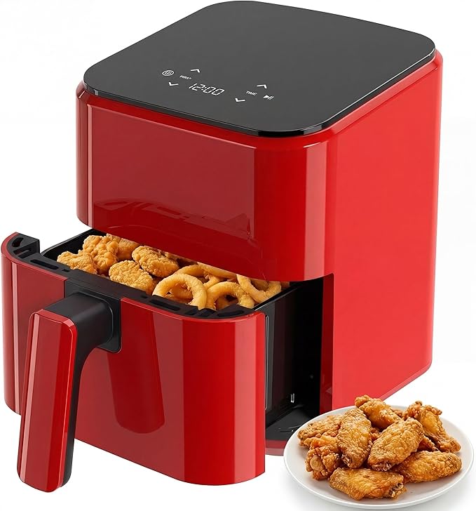 Sweetcrispy Air Fryer, Compact Digital 3 Qt Airfryer with Auto Shut-Off, Quick & Easy Meals in Minutes with Nonstick & Dishwasher Safe Basket, Ideal for Small Spaces