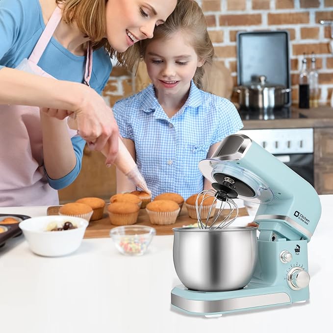 Kitchen in the box Stand Mixer,3.2Qt Small Electric Food Mixer,6 Speeds Portable Lightweight Kitchen Mixer for Daily Use with Egg Whisk,Dough Hook,Flat Beater