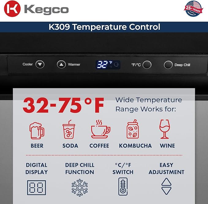 Kegco K309SS-2 24" Wide Dual Tap Stainless Steel Digital Kegerator