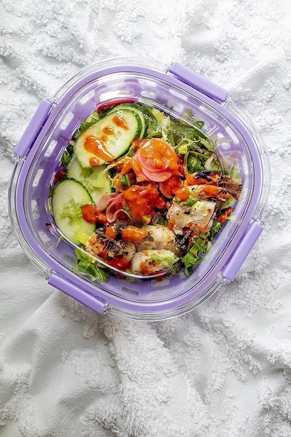 Ello Duraglass Meal Prep Container- Glass Food Storage Container with Silicone Sleeve and Airtight BPA-Free Plastic Lid, Dishwasher, Microwave, and Freezer Safe