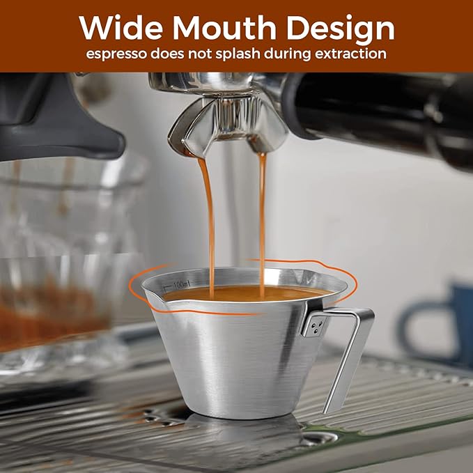 Cold Brew Coffee Maker 1.4L/48oz with Extended Filter & 2 Pcs Stainless Steel Espresso Cup (White), Coffee Brewing Set with Cleaning Brush, Stirring Spoon & 3.4oz/100ml Dual Scale Measuring Cup