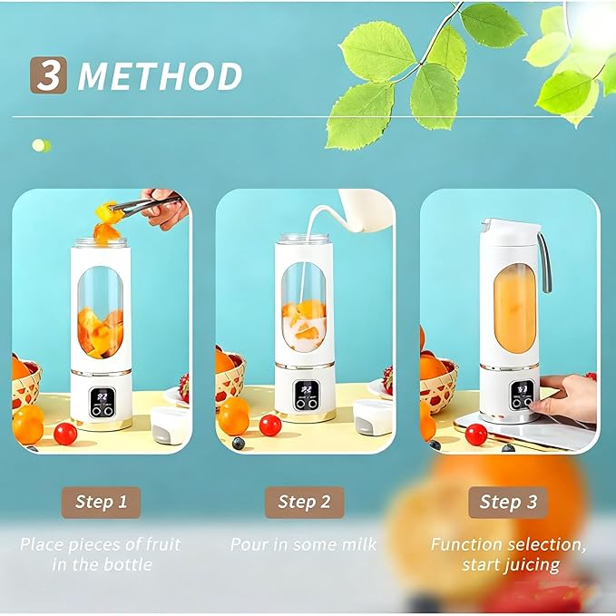 Digital Multimode Juicer Blender - Smart Led Display, Portable Usb Personal Electric Blender, Juicer Shakes And Smoothies Blender For Smoothies Liquid Diet, Shakes, Leak Proof Design (2PC-E)