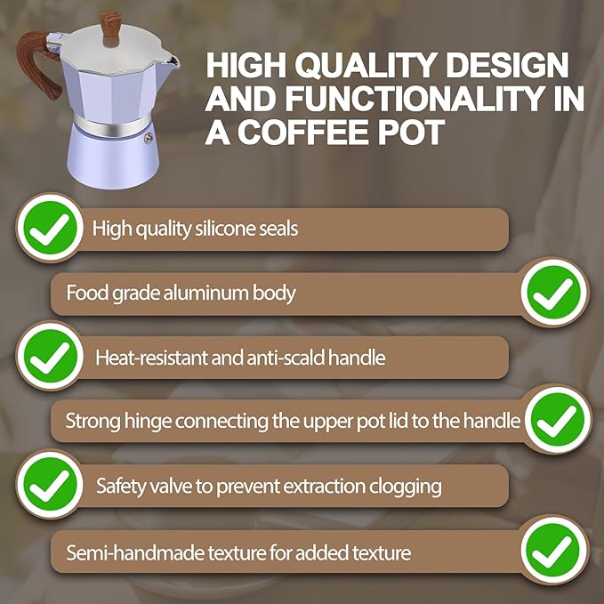 Aluminum 12 Cup 600ml Moka Pot Express Coffee Maker Stovetop Espresso Colorful Coffeemaker Italian Classic Style Brewing Greca Cafe Mocha Machine for Cafeteras Lover Camping Travel and Home Use 20oz
