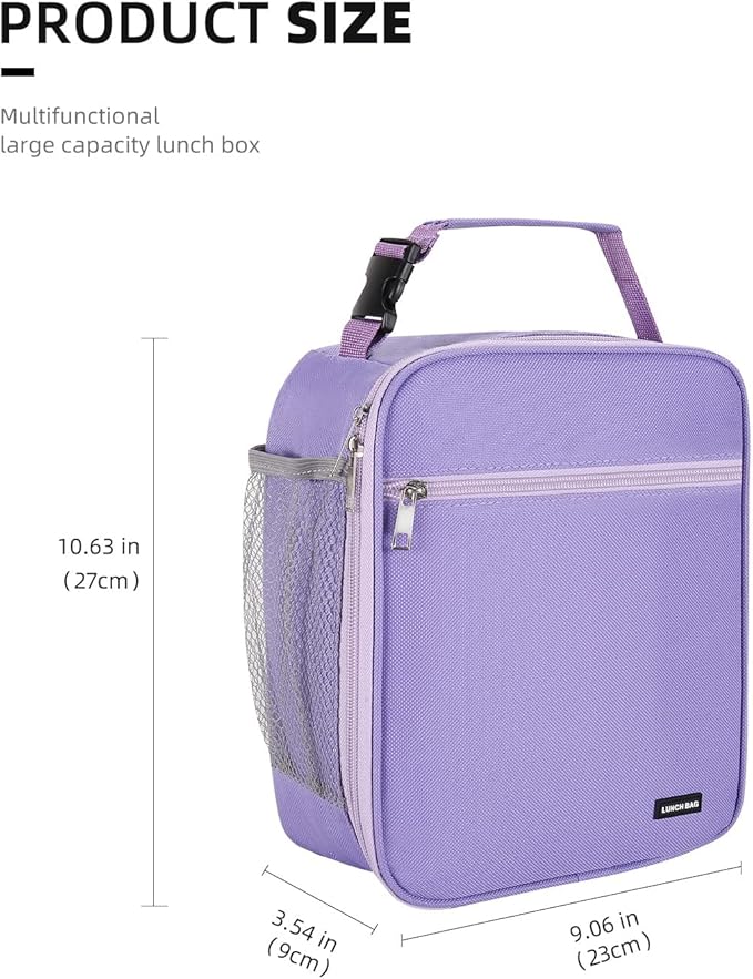Lovoeo Lunch box Lunch bag for men women Insulated Lunchbox Lunch bags for Work Picnic Travel (Purple)