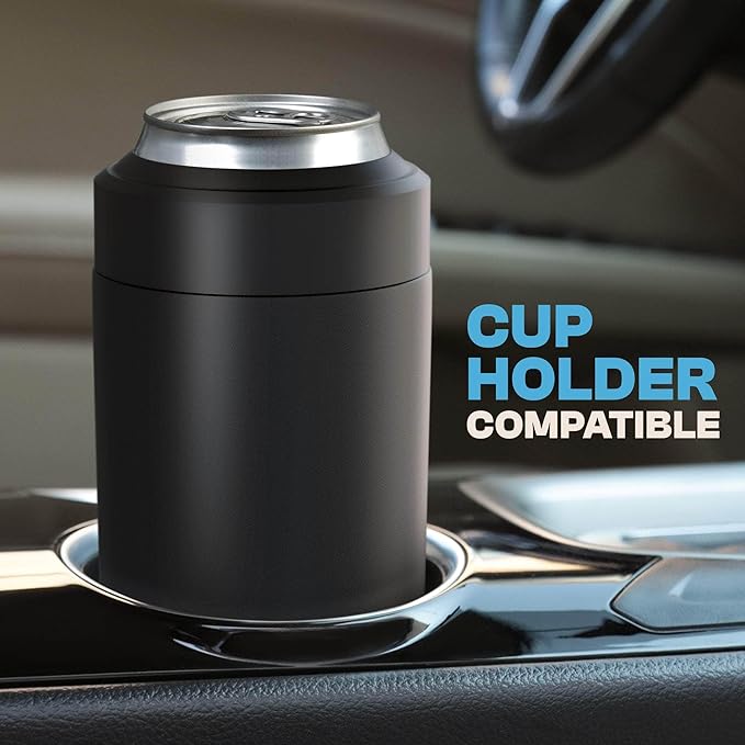 Frost Buddy Universal Buddy Can Cooler - Fits All - For Regular 12 & 16 oz or Slim-Size Bottles - Insulated Double-Walled Stainless Steel (Lights)