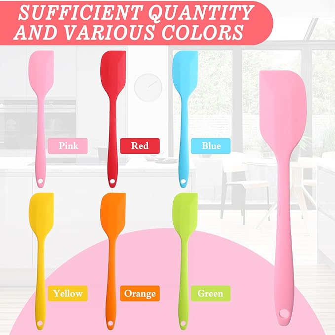 Mini Silicone Spatula - 36Pcs Mini Spatulas for Kitchen Use, 8.3 Inch Small Heat-Resistant Silicone Scrapers, Multicolor Non-Stick Flexible Baking Tools (6 Colors)