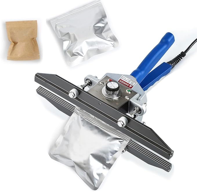 Crimp Heat Sealer, Mylar Bag Sealing Machine for Snack Bags Kraft Paper Bags Food Storage 16" FKR400