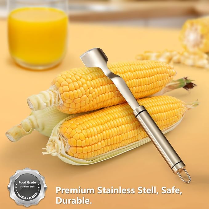 Corn Peeler Corn Cob Remover, Stainless Steel Corn Stripper Tool, Heavy Duty Kitchen Gadget for Removing Corn Kernels from Cobs