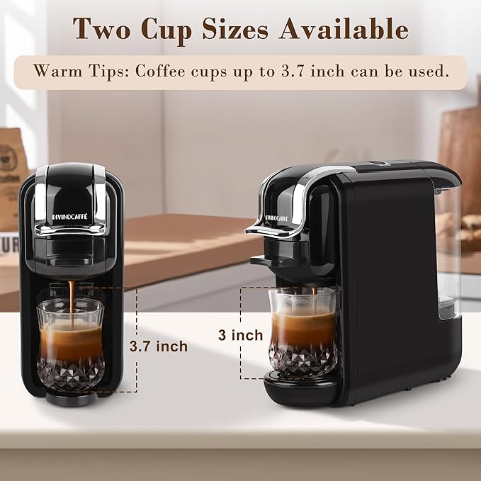 Espresso Machine for Nespresso Capsule, Lavazza Blue & Expert Capsule, Coffee Powder, 19 Bar Pump Pressure Makes Authentic Espresso Coffee, Mini Espresso Coffee Maker with Removable Water Tank.