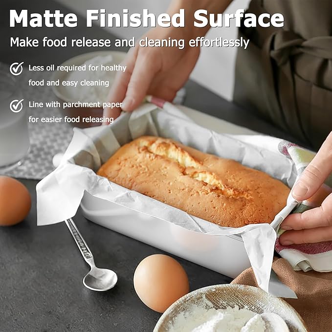 TeamFar Loaf Pan, 9¼” × 5” Bread Loaf Pan Meatloaf Pan Stainless Steel for Baking Bread Cake Toast, Healthy & Durable, Dishwasher Safe & Easy Clean