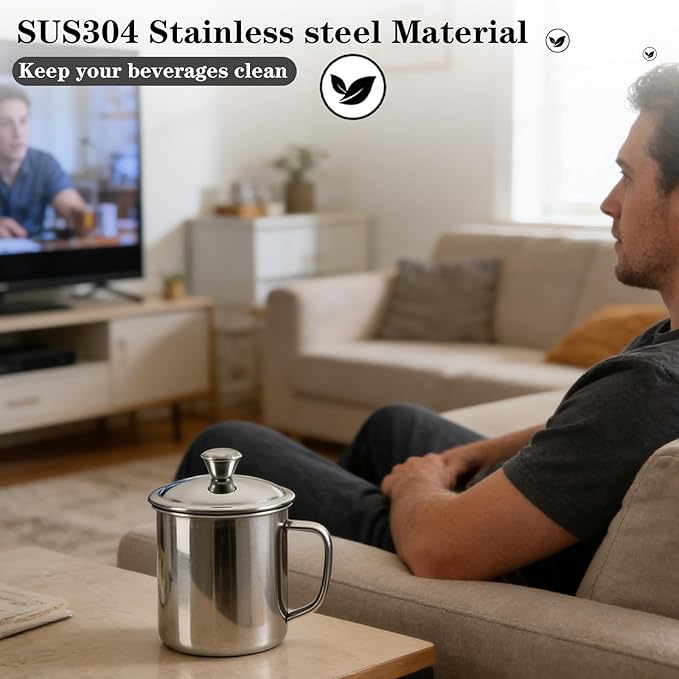 3.5Inch Stainless Steel Universal Mug Cover and Drink Cover for Drinks, Cocktails, Coffee Mugs, Tea Cups, Beers