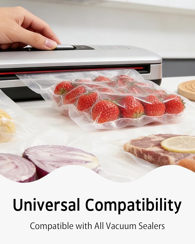 Syntus 300 Count Vacuum Sealer Bags, 40 Gallon 11" x 16" and 160 Quart 8" x 12" and 100 Pint 6" x 10" for Seal a Meal, BPA Free Heavy Duty Precut Bags, Food Vac Bag for Storage, Meal Prep or Sous Vide
