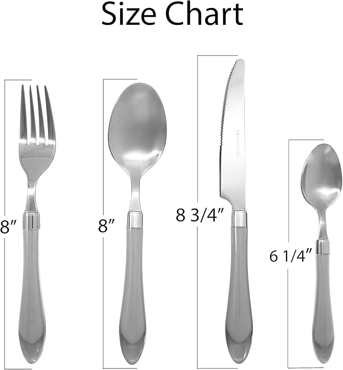 The Original Brink House Sea Blue Green Mix & Match Stainless Steel Cutlery Set with Translucent Handles / 16 pieces with Metal Stand/Lifestyle utensils set for home, apartment, dorm, outdoor events