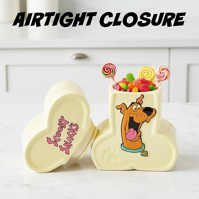Silver Buffalo Scooby-Doo Scooby Snacks Sculpted Ceramic Snack Jar, 4.85” x 3” x 6.75”