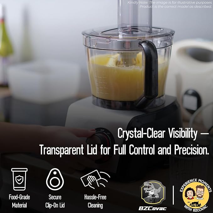 3-Quart Clear Cutter Bowl (112203) and Polycarbonate Lid (106458S), Compatible with Robot Coupe R2 Series Food Processors