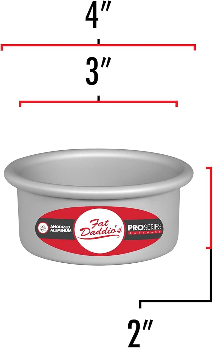 Fat Daddio's Anodized Aluminum Round Cheesecake Pan with Removable Bottom, 3 Inch by 2 Inch