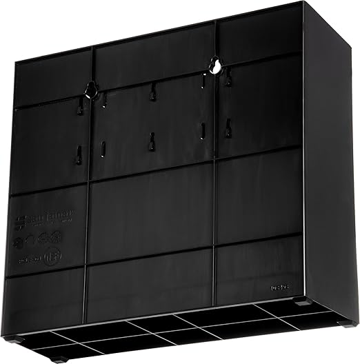 San Jamar Portion Cup and Lid Organizer Fits 2-3" Cups and Lids with Removable Dividers for Kitchen, Restaurant, and Fast Food, Plastic, 10 x 11.5 x 3.75 Inches, Black
