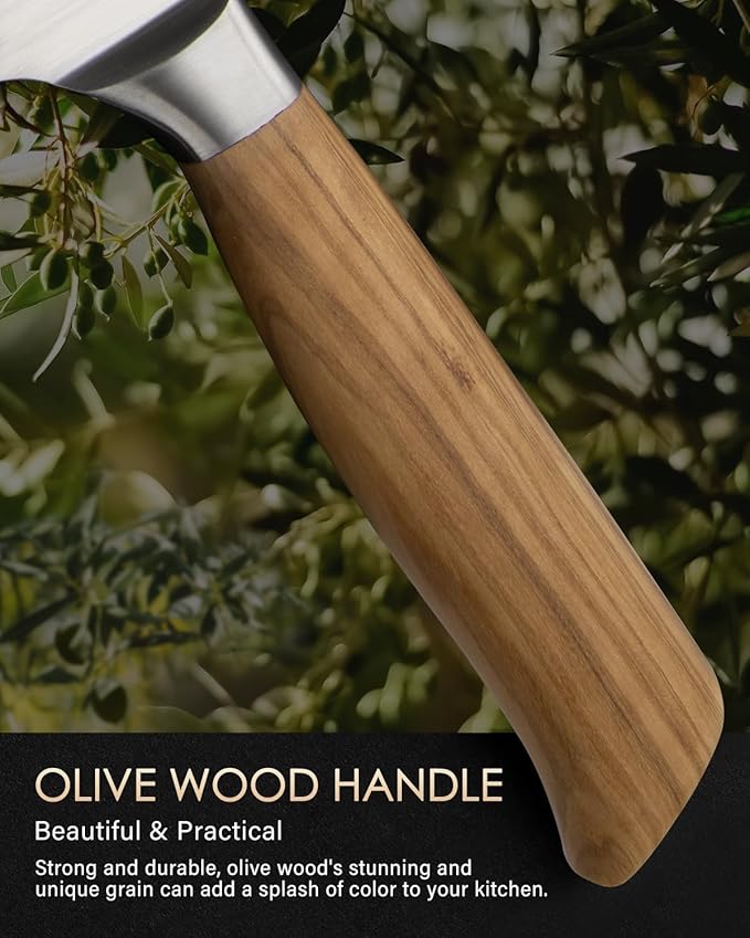 Mitsuharu 6" Fillet Knife for Meat Cutting, SHOMAN Series Sharp Boning Knife with Olive Wood Handle, German Steel Fillet Knife, Super Sharp for Lamb Pork Shoulder Fish