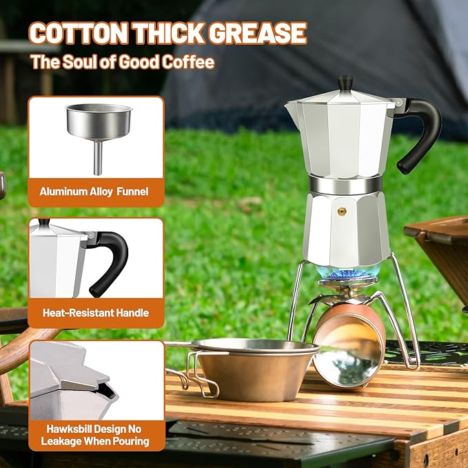12 Cup Aluminum Espresso Stovetop Moka Pot Express Coffee Maker Percolator Italian Classic Mocha Coffee Machine for Italian and Cuban Cafe Brewing for Home & Camping 600ml 20oz