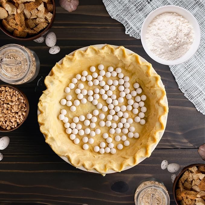 Mrs. Anderson's Baking Pie Weights | Natural Ceramic Stoneware Beads for Blind Baking | Heat-Safe, Food-Safe, Easy to Use | Prevents Shrinking, Puffing, Bubbling | Individual Weighted Balls