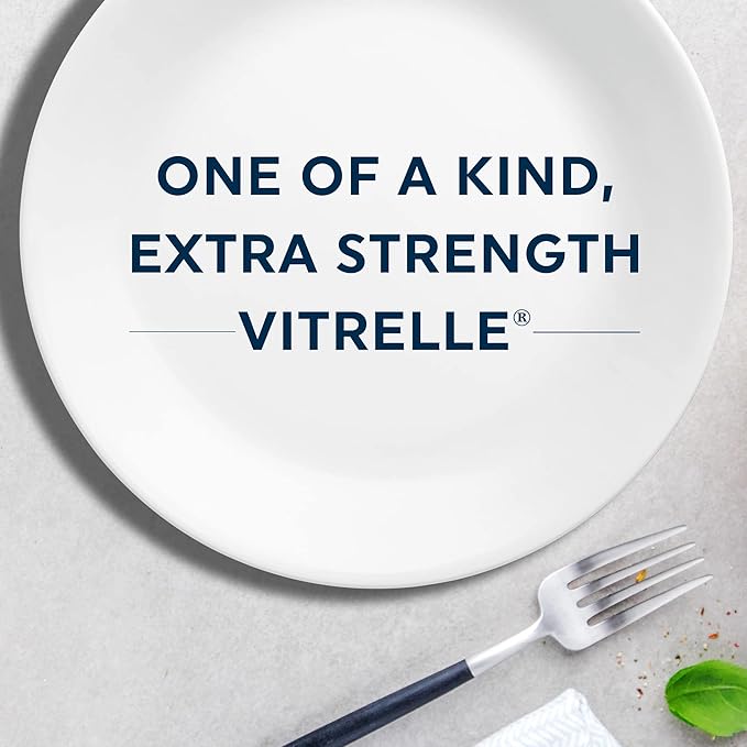 Corelle Vitrelle 18-Piece Service for 6 Dinnerware Set Triple Layer Glass and Chip Resistant, Lightweight Round Plates and Bowls Set, Winter Frost White