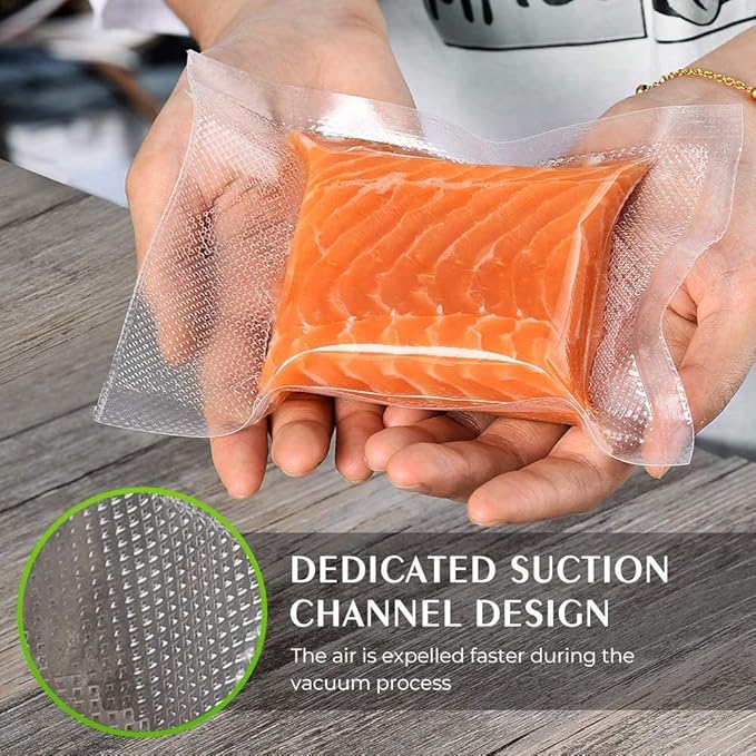 Vacuum Sealer Bags For Food:6 Rolls 11"x20' Commercial Grade BPA Free Bag Rolls Durable Customized Size Food Vac Bags for Storage and Sous Vide Cooking Puncture Prevention