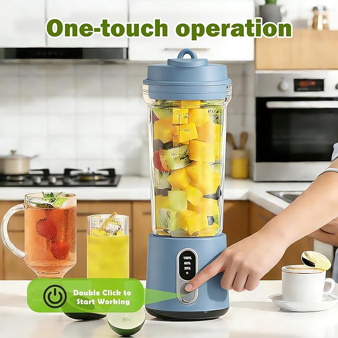 Portable Blender for Smoothies Personal Blender - 500ML Electric Juicer 300 Watt Small Blenders for Shakes and Smoothies Portable juicer for Baby Food, Travel Beach Office Sports