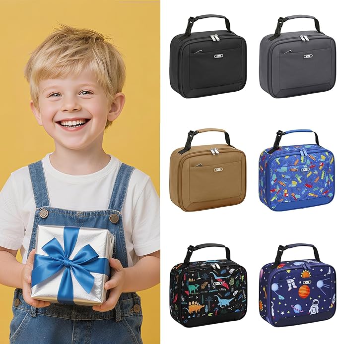Lunch Box Kids Insulated Lunch Bag for Boys Girls Cute Reusable Lunch Tote Bag Waterproof Portable Thermal Lunch Box Kids for School Picnic Travel Dinosaur