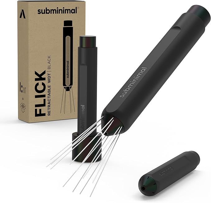 Subminimal Flick WDT Espresso Distribution Tool - Stirrer Tool For Barista-Grade Precision Brewing - Tamper w/Retractable Needles - Coffee & Espresso Machine Parts & Accessories