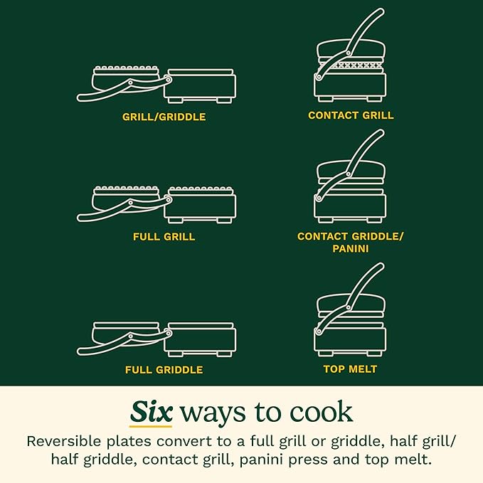 Cuisinart 6-in-1 Elite Griddler, Electric Grill, Griddle & Top Melt, 500°F Temperature Sear Function, LCD Screen, Dishwasher-Safe Cooking Plates, GR-300NAS, Stainless Steel