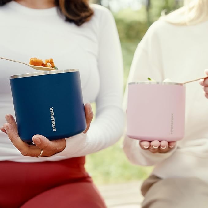 Hydrapeak 25oz Stainless Steel Vacuum Insulated Food Jar for Hot Food and Cold Food, Wide Mouth Leak-Proof Soup Jar for Adults, 10 Hours Hot and 16 Hours Cold (Black)