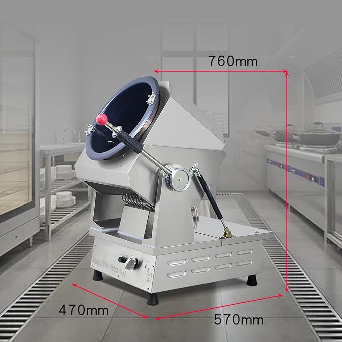 Commercial Automatic Cooker with water spray,Automatic 360° Stir Fry Cooker,Automatic Cooking Machine,Drum Type Stir Frying Machine,Auto Cooking Wok Fried Machine (Propane, Countertop)