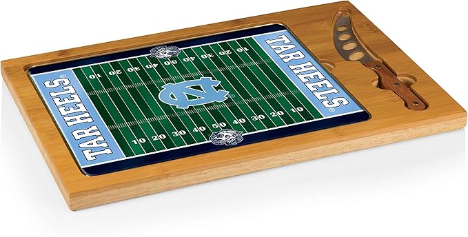 PICNIC TIME NCAA Icon Glass Top Cutting Board & Knife Set, Cheese Boards Charcuterie Boards, Serving Platter, (Parawood & Bamboo)