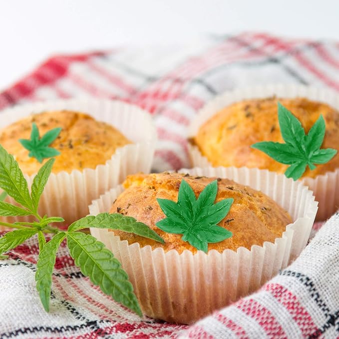 2 Pieces Weed Leaf Cake Fondant Mold Pot Leaves Silicone Mold for Weed Leaf Theme Cake Decoration, Chocolate Candy Polymer Clay Cookie Sugar Craft (Rose Red)
