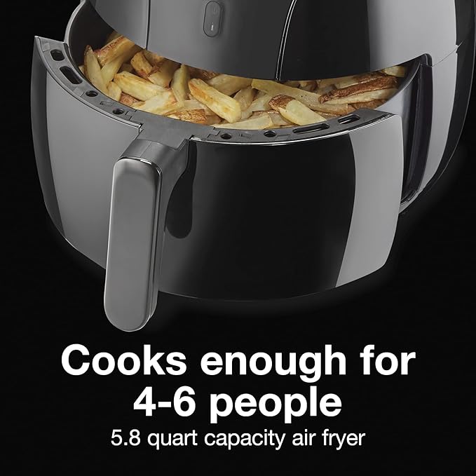Proctor Silex 5.8 QT Air Fryer Oven with Temperature Control, 60 Min Timer, Non Stick Basket, 1700W, Black (35060)