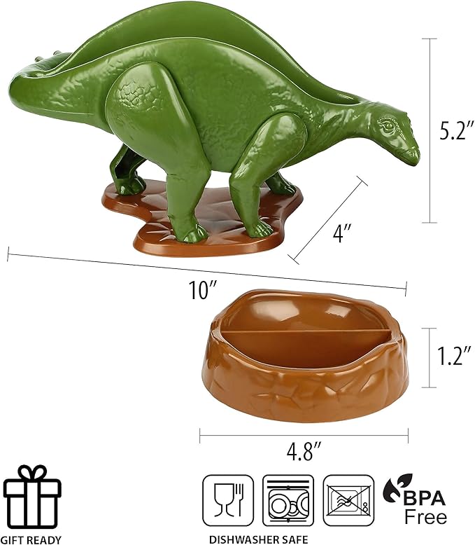 Tacosaurus Rex Dinosaur Taco Holder and Nachosaurus Nacho and Snack Dish Set