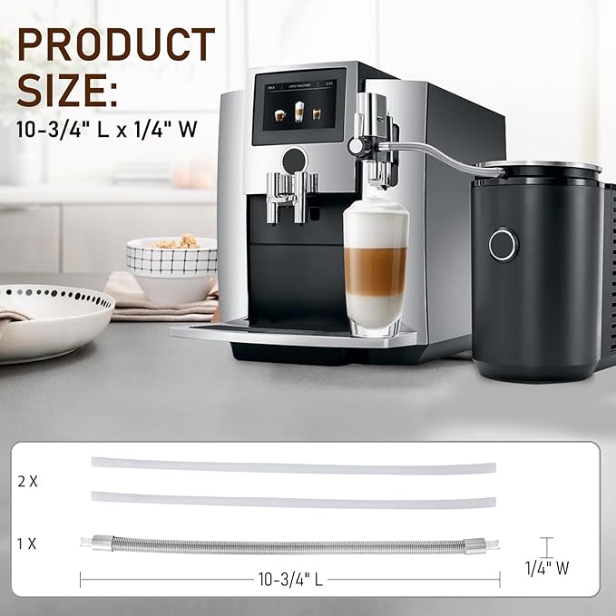 Stainless Steel Milk Pipe Casing with HP3 Adapter, Compatible with Jura Coffee Machine Models:Z8/Z6/Z10/J6/J8/S8/S80/E8/E8 Chrome/GIGA X8cG2/X8G2/GIGA X3cG2 /X3G2/X8/X10/WE8/GIGA 10