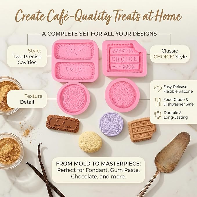 Biscuit Silicone Molds Cookies Chocolate Candy Fondant Molds Can Be Used for Cake Decorating Cupcake Toppers Cookies Butter Floral Paste Dough Plaster Resin Clay