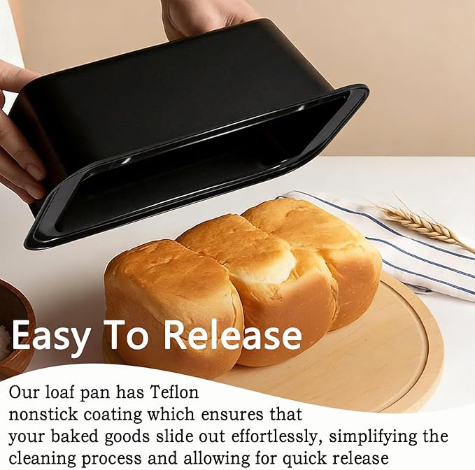 QTLCOHD 6 Pack 8" x 4" Bread Loaf Pan for Baking Homemade Bread, Non Stick Carbon Steel Loaf Pans