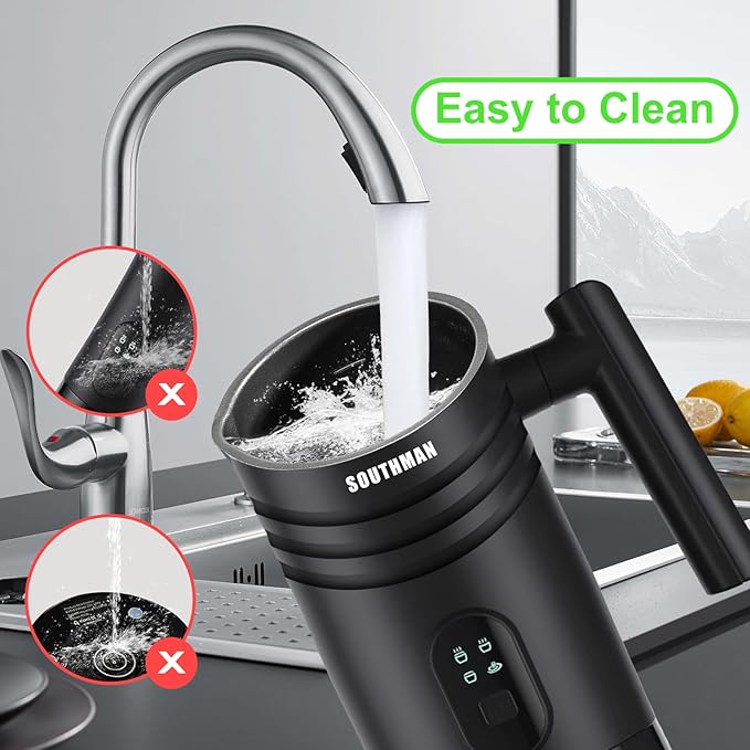 SOUTHMAN Electric Milk Frother, 11.8oz/350ml 4-in-1 Milk Frother and Steamer, Hot and Cold Foam Maker and Milk Warmer with Two Whisks & Auto Shut-Off, Frother for Coffee, Latte, Cappuccino