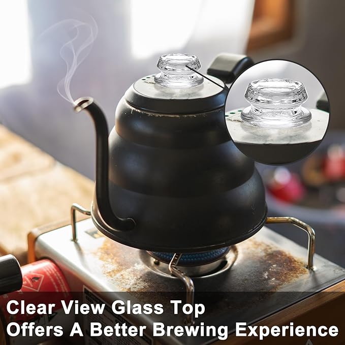 4 Pack Coffee Percolator Glass Top Replacement, Clear Coffee Filter Glass Knob for Electric and Stove Pots, Heat-Resistant Percolator Parts Camping Accessories for Coffee Filter and Makers