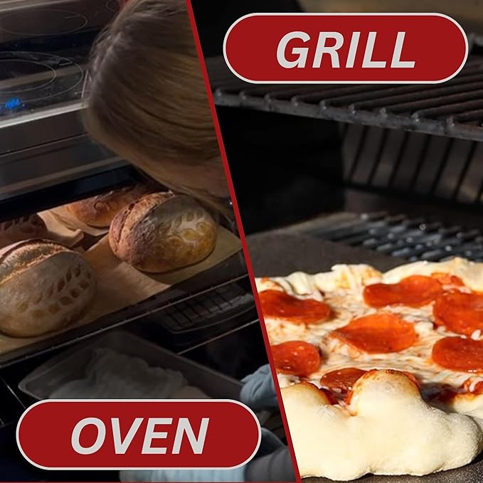 ThermiChef 14x14 Pizza Steel, 1/4" Thick, 13.4 lbs - Cooking Steel for Oven & Grill - Made in USA