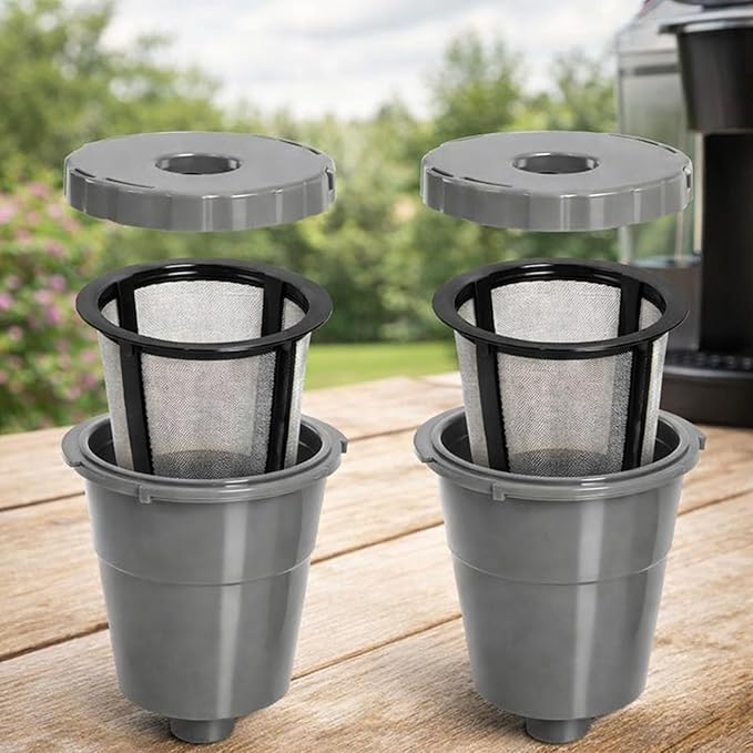 Podoy Coffee Filters Reusable Compatible with B30 B40 B50 B60 B70 K10 MINI Plus K15 K40/45 K55 K60/65 K70/75/79 series 5048 Old Mode Grey (2 Pack)