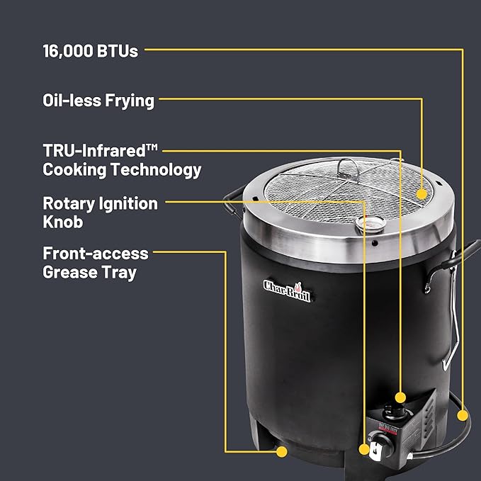 Charbroil® The Big Easy® TRU-Infrared™ Cooking Technology Propane Gas Stainless Steel Oil-Less Turkey Fryer, Black - 17102065