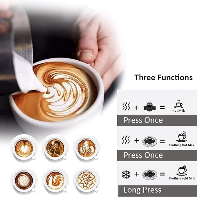 AIZYR Electric Detachable Milk Frother and Steamer Stainless Steel Milk Warmer with Hot & Cold Foam for Coffee, Hot Chocolates, Cappuccino,220v