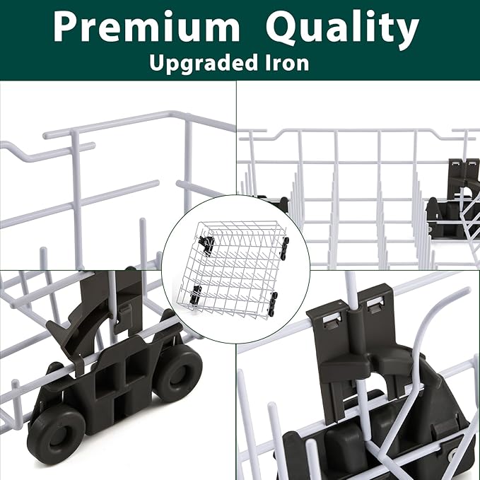 W10161215 Dishwasher Rack Replacement Parts for Whirlpool Dishrack Lower Rack Bottom Drawer Wheels Roller 20.75’’ x 21’’ x 7’’ Whirlpool DU1055XTVS0 DU915PWPS2 Dish Washer Rack Tray Assembly 1 Pack