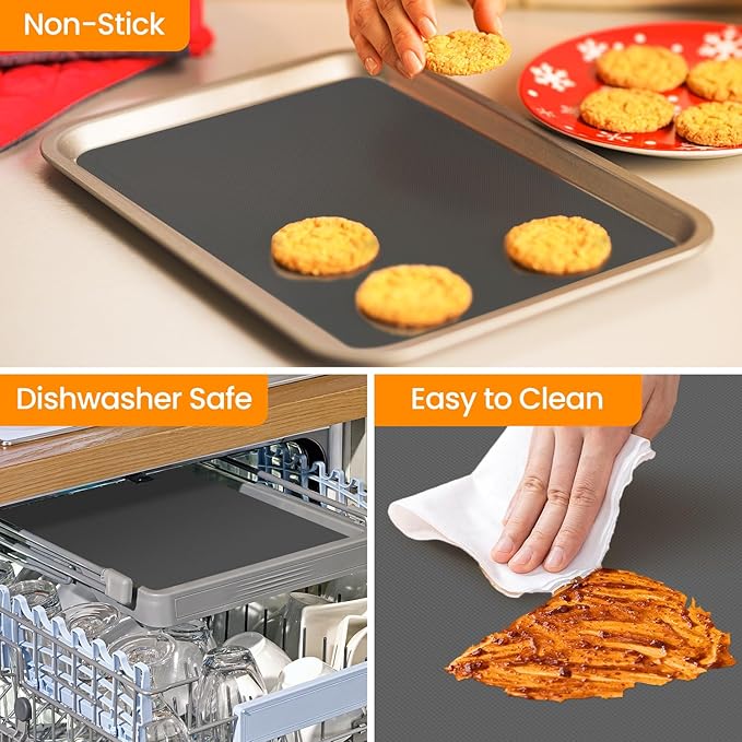 Oven Liner for Bottom of Oven + Cut to Size Silicone Baking Mat Roll