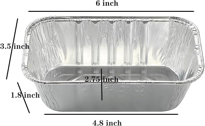 Waytiffer 100 Pack 1Lb mini Loaf Pans Heavy Duty Disposable Aluminum Foil Bread Tins Standard Size 6" X 3.5" X 2.5" Oven Safe Sturdy Small Bread Tin Pans 1 Pound Loaf Pans
