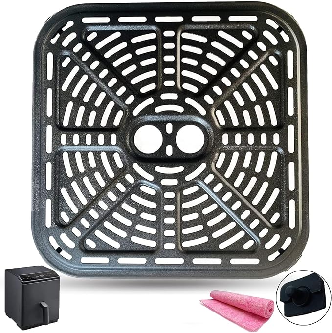6.8QT Square Air Fryer Crisper Plate for COSORI Pro III Dual Blaze Air Fryers, Upgraded Air Fryer Grill Pan Plate Crisper Tray Griller Rack Grate Grid Insert Pan for 6.8QT COSORI Air Fryer